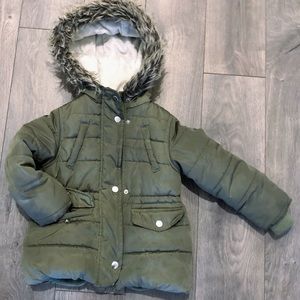 Olive Green Winter Coat 3T